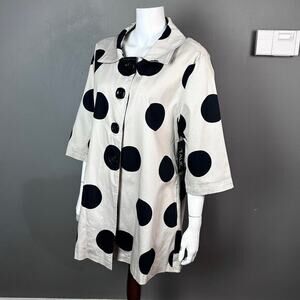 Talie jacket large NWT trench spring cotton polka dot lightweight neutrals